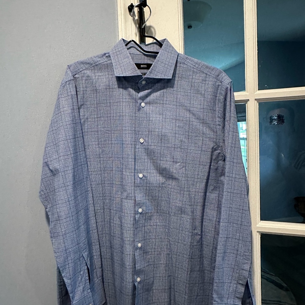 Hugo Boss Blue Dress Shirt Timeless Sophistication